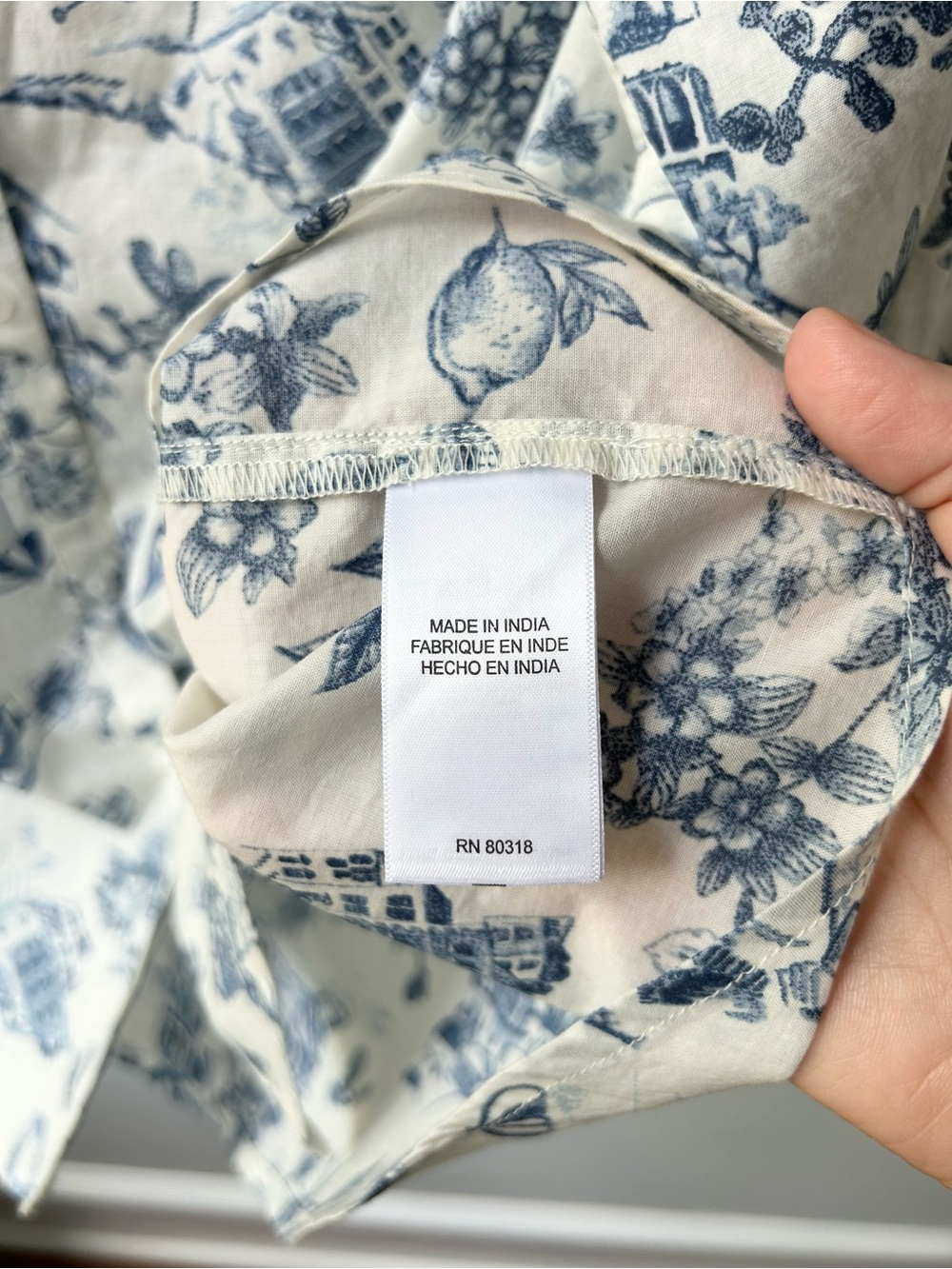 Lucky Brand NWT blue toile cotton button down blouse - Picture 8 of 10